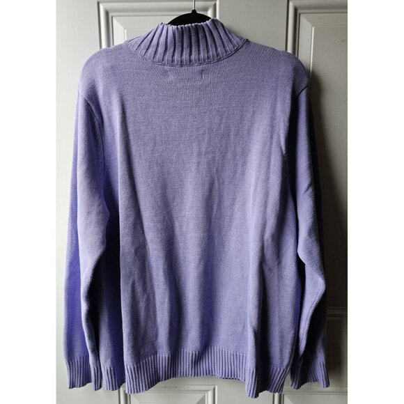 Karen Scott Women's Purple Cotton Zip-Neck Sweater XXL 100% Cotton - Picture 11 of 14
